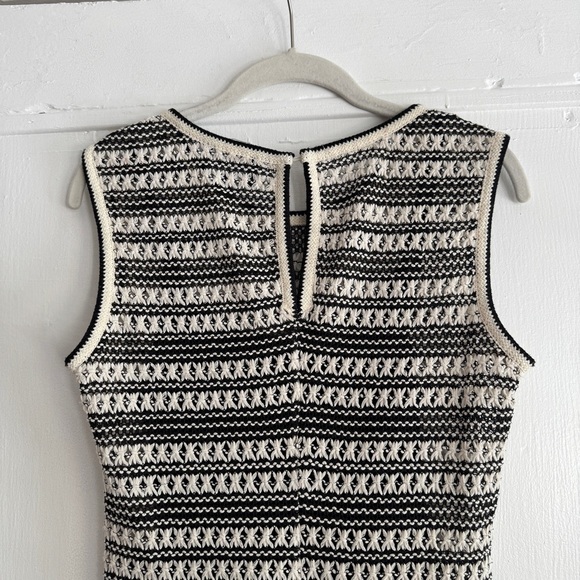 J. Crew Black and Cream Striped Crochet Midi Dress - XXS - Picture 7 of 12